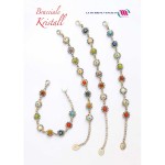 bracciale con pietre di murrina e applicazione di swarovsky