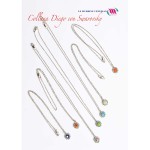 collana con catenina sottile in e piccola perla di murrina contornata da strass 