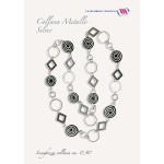 collana lunga 0,90 cm in metallo e argento con murrina veneziana