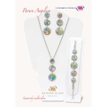 parure orecchini, collana e bracciale di murrina veneziana e swarovsky multicolore