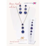 parure, orecchini, collana e bracciale stella e luna di murrina e swarovsky monocolore