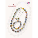 parure orecchini, collana e bracciale con perle di murrina veneziana