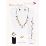 parure mini cuore orecchini, collana , bracciale  e anello di murrina veneziana