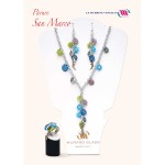parure orecchini,  collana con gondola veneziana e murrine
veneziane
