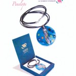 collana con ciondolo in murrina e laccio in caucci