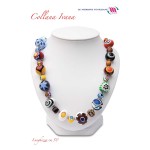 collana con palle grandi e piccole in vetro di murano con fantasie asimmetriche