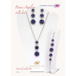 parure, orecchini, collana e bracciale stella e luna di murrina e swarovsky multicolore