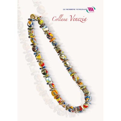 collana con varie perle di murrina veneziana'
